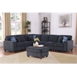 Devion Furniture 7-Piece Upholstered Modern Chenille Sectional in Black