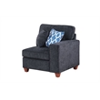 Devion Furniture 7-Piece Upholstered Modern Chenille Sectional in Black