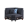Devion Furniture 7-Piece Upholstered Modern Chenille Sectional in Black