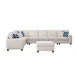 Devion Furniture 8-Piece Upholstered Modern Chenille Sectional in Beige