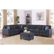 Devion Furniture 8-Piece Upholstered Modern Chenille Sectional in Black