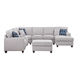 8-Piece Linen Fabric Upholstered Sectional With Console & Chaise-Light Gray