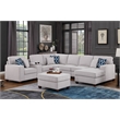 8-Piece Linen Fabric Upholstered Sectional With Console & Chaise-Light Gray