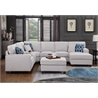 8-Piece Linen Fabric Upholstered Sectional With Console & Chaise-Light Gray