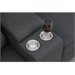 8-Piece Linen Fabric Upholstered Sectional With Console & Ottoman-Dark Gray