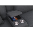 8-Piece Linen Fabric Upholstered Sectional With Console & Ottoman-Dark Gray