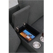 8-Piece Linen Fabric Upholstered Sectional With Console & Ottoman-Dark Gray