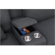 8-Piece Linen Fabric Upholstered Sectional With Console & Ottoman-Dark Gray