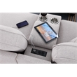 8-Piece Linen Fabric Upholstered Sectional With Console & Ottoman-Light Gray