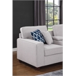 8-Piece Linen Fabric Upholstered Sectional With Console & Ottoman-Light Gray
