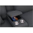 9-Piece Linen Fabric Upholstered Sectional With Chaise & Console-Dark Gray