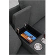 9-Piece Linen Fabric Upholstered Sectional With Chaise & Console-Dark Gray
