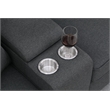 9-Piece Linen Fabric Upholstered Sectional With Chaise & Console-Dark Gray