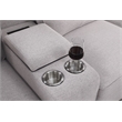 9-Piece Linen Fabric Upholstered Sectional With Chaise & Console-Light Gray