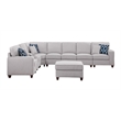 9-Piece Linen Fabric Upholstered Sectional With Console & Ottoman-Light Gray