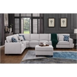 9-Piece Linen Fabric Upholstered Sectional With Console & Ottoman-Light Gray