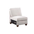 8 - Piece Chenille Fabric Upholstered Sectional With Console & Ottoman-Beige
