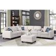 8 - Piece Chenille Fabric Upholstered Sectional With Console & Ottoman-Beige