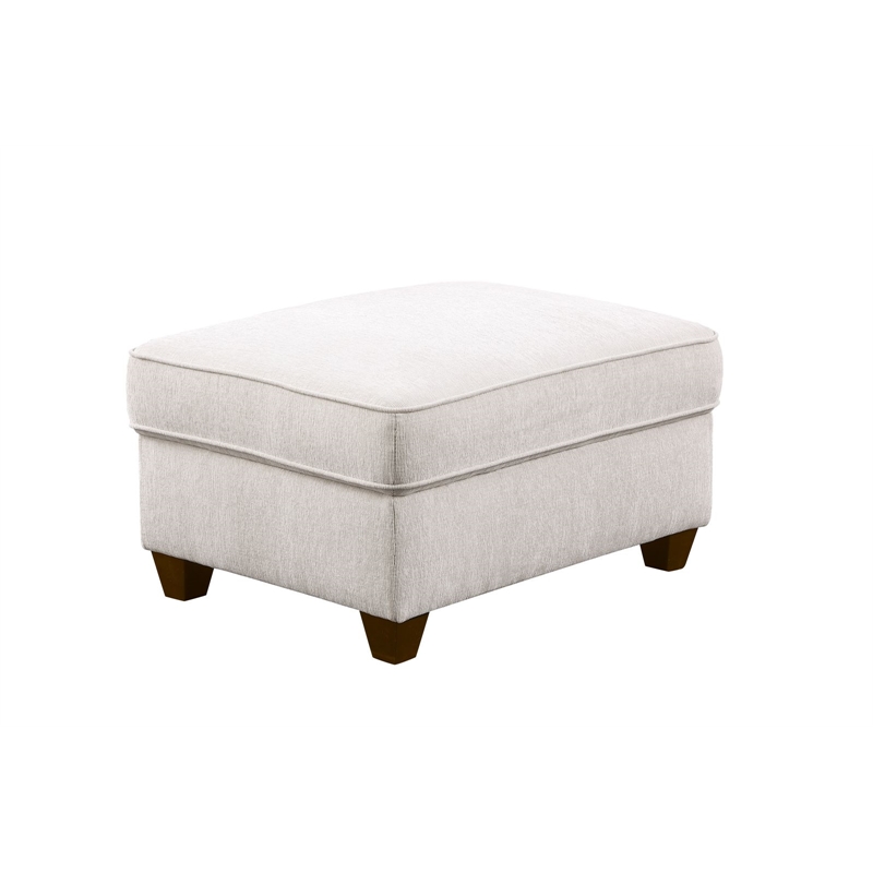 8 - Piece Chenille Fabric Upholstered Sectional With Console & Ottoman-Beige