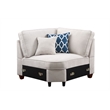 8 - Piece Chenille Fabric Upholstered Sectional With Console & Ottoman-Beige