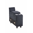 8 - Piece Chenille Fabric Upholstered Sectional With Console & Ottoman-Black