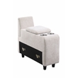 9-Piece Chenille Fabric Upholstered Sectional With Console & Ottoman-Beige