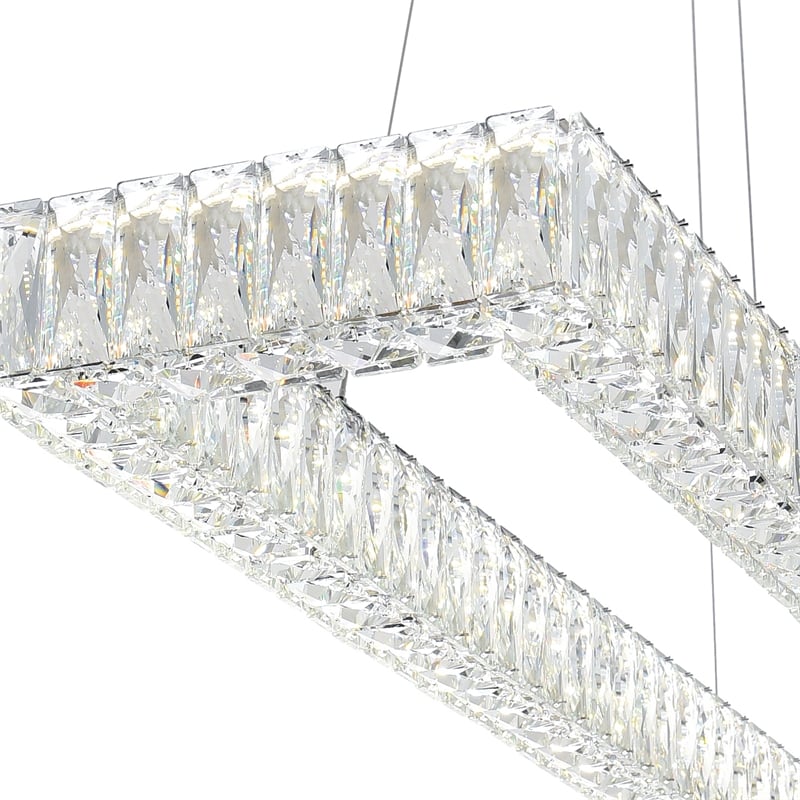 CWI Lighting Felicity 2 Tier Contemporary Metal LED Chandelier in Chrome