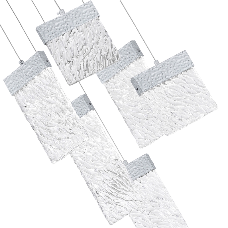 CWI Lighting Carolina Contemporary Metal LED Chandelier in Pewter