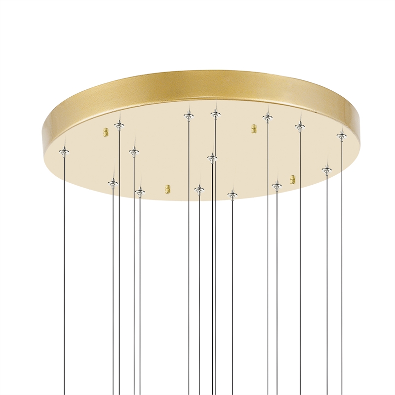 CWI Lighting Carolina 16 Light Contemporary Metal LED Chandelier in Gold Leaf