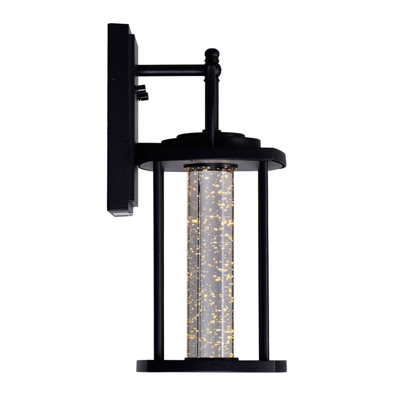 CWI Lighting Greenwood 1 Light Farmhouse Metal Outdoor Wall Lantern in Black
