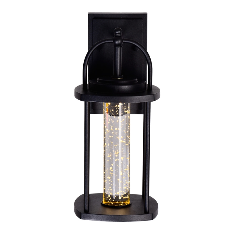 CWI Lighting Greenwood 1 Light Farmhouse Metal Outdoor Wall Lantern in Black