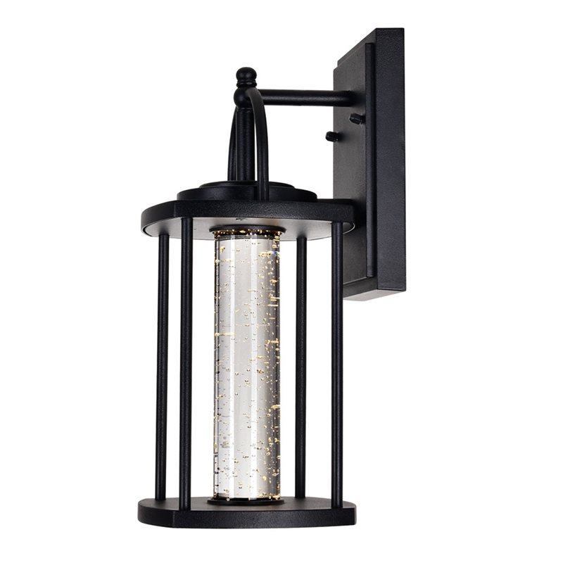 CWI Lighting Greenwood 1 Light Farmhouse Metal Outdoor Wall Lantern in Black
