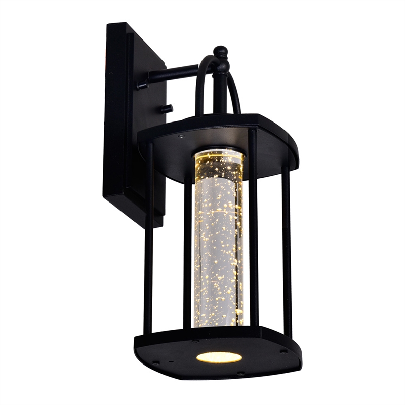 CWI Lighting Greenwood 1 Light Farmhouse Metal Outdoor Wall Lantern in Black