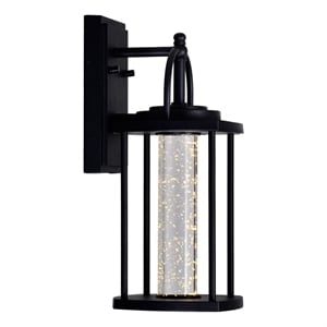 CWI Lighting Greenwood 1 Light Farmhouse Metal Outdoor Wall Lantern in Black