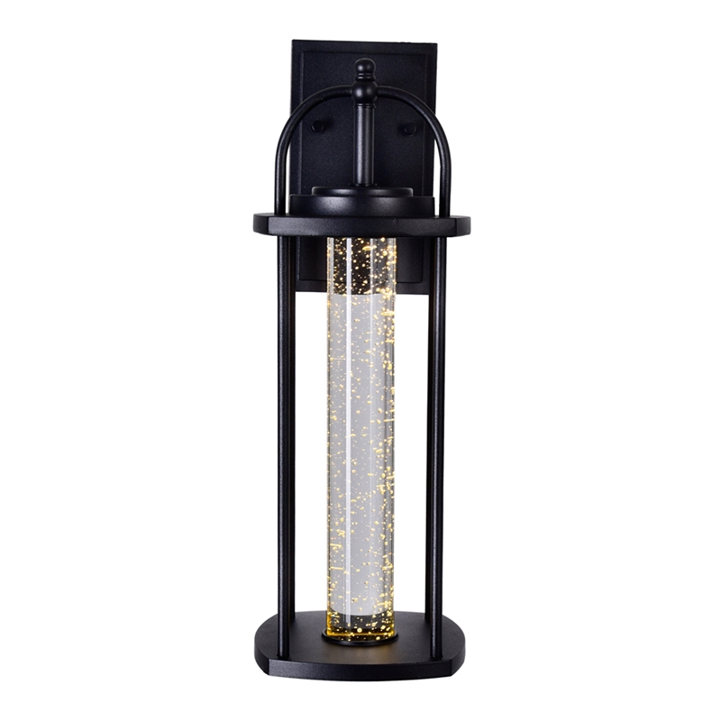 CWI Lighting Greenwood 1 Light Farmhouse Metal LED Outdoor Wall Lantern in Black
