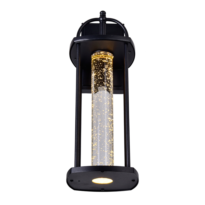 CWI Lighting Greenwood 1 Light Farmhouse Metal LED Outdoor Wall Lantern in Black