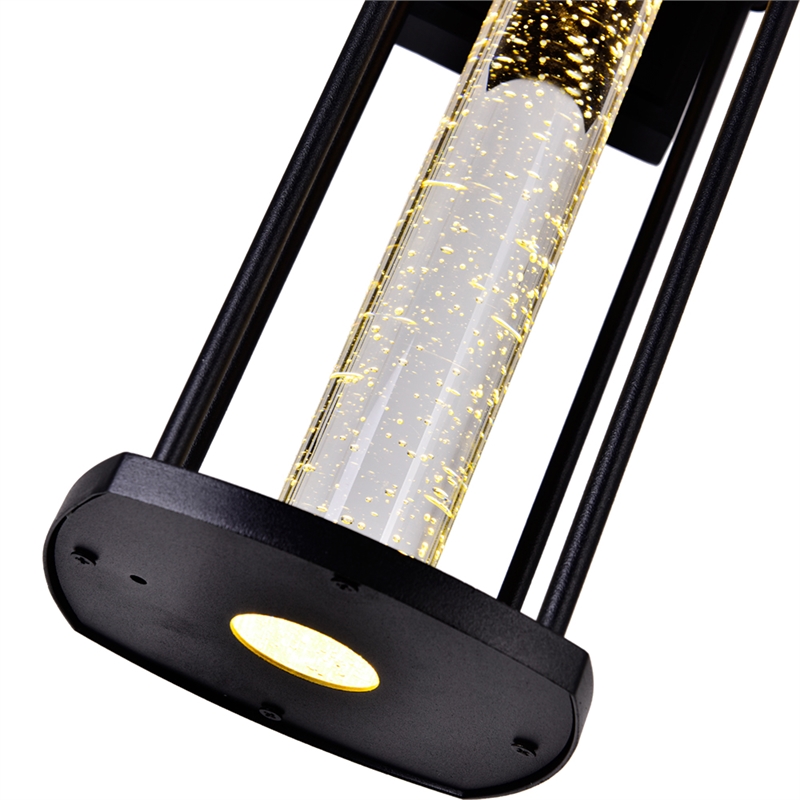 CWI Lighting Greenwood 1 Light Farmhouse Metal LED Outdoor Wall Lantern in Black