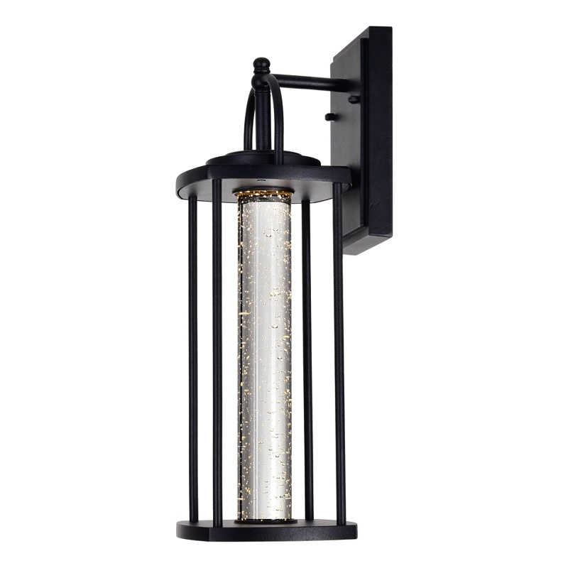 CWI Lighting Greenwood 1 Light Farmhouse Metal LED Outdoor Wall Lantern in Black