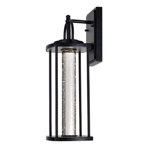 CWI Lighting Greenwood 1 Light Farmhouse Metal LED Outdoor Wall Lantern in Black