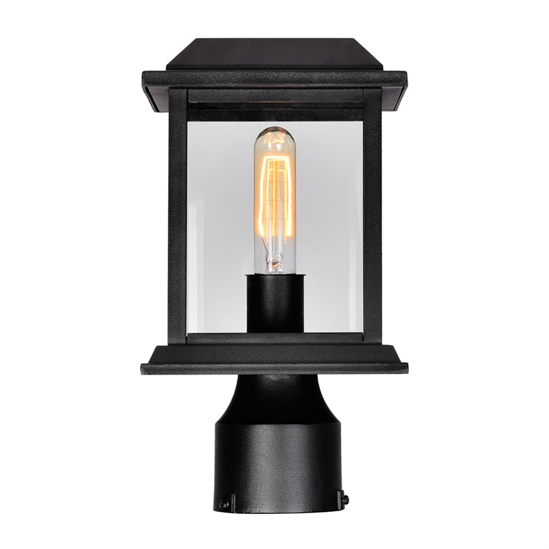 CWI Lighting Blackbridge 1 Light Farmhouse Metal Outdoor Lantern Head in Black
