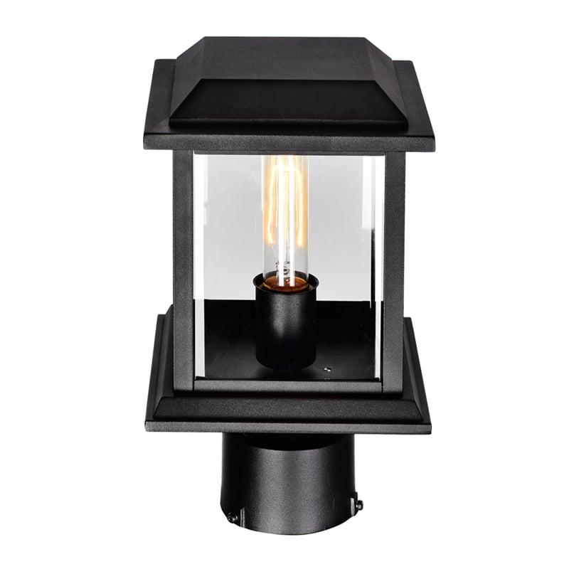 CWI Lighting Blackbridge 1 Light Farmhouse Metal Outdoor Lantern Head in Black