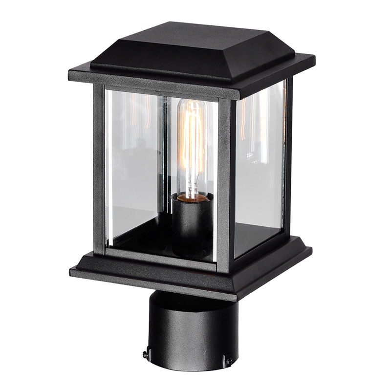 CWI Lighting Blackbridge 1 Light Farmhouse Metal Outdoor Lantern Head in Black