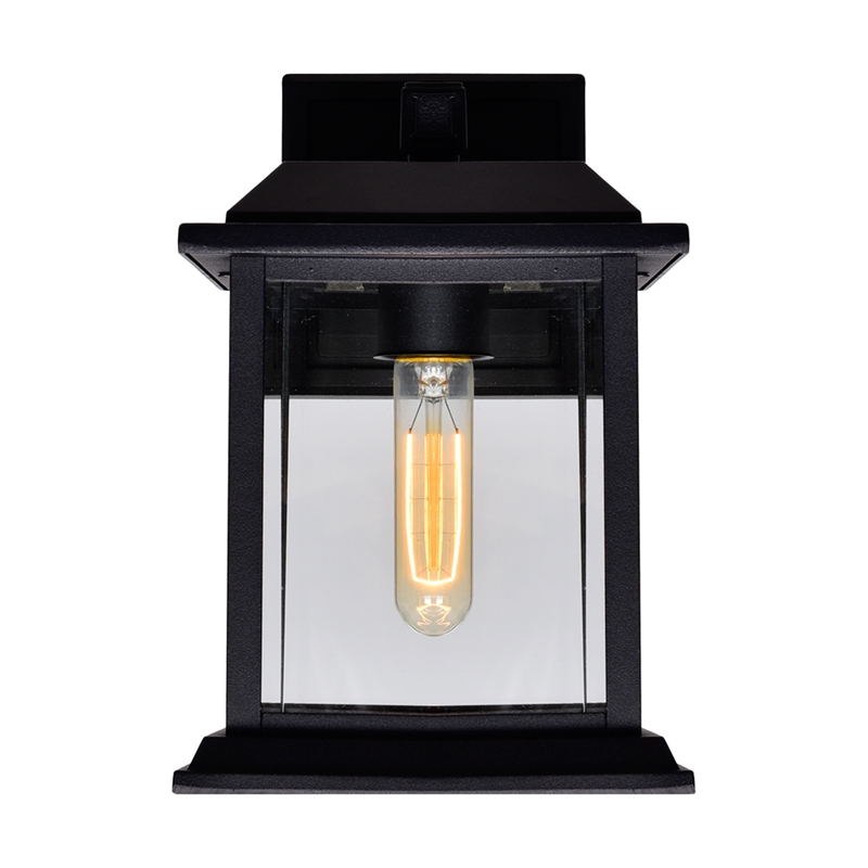 CWI Lighting Blackbridge 1 Light Metal Outdoor Wall Lantern in Black