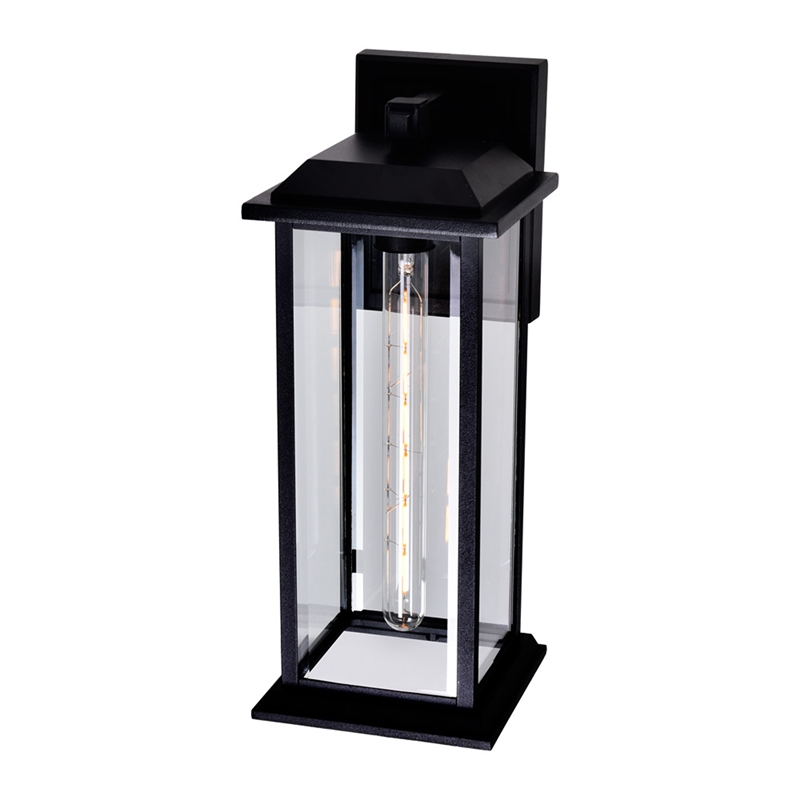 CWI Lighting Blackbridge 1 Light Farmhouse Metal Outdoor Wall Lantern in Black