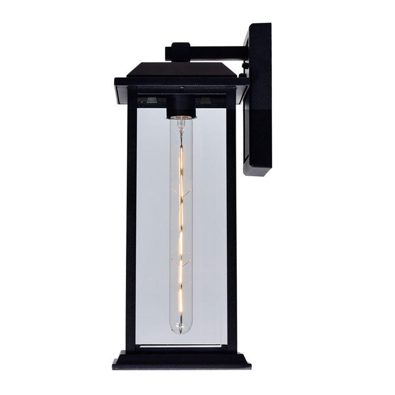 CWI Lighting Blackbridge 1 Light Farmhouse Metal Outdoor Wall Lantern in Black