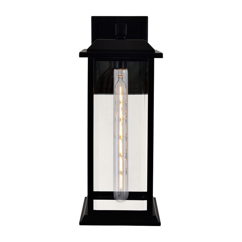 CWI Lighting Blackbridge 1 Light Farmhouse Metal Outdoor Wall Lantern in Black