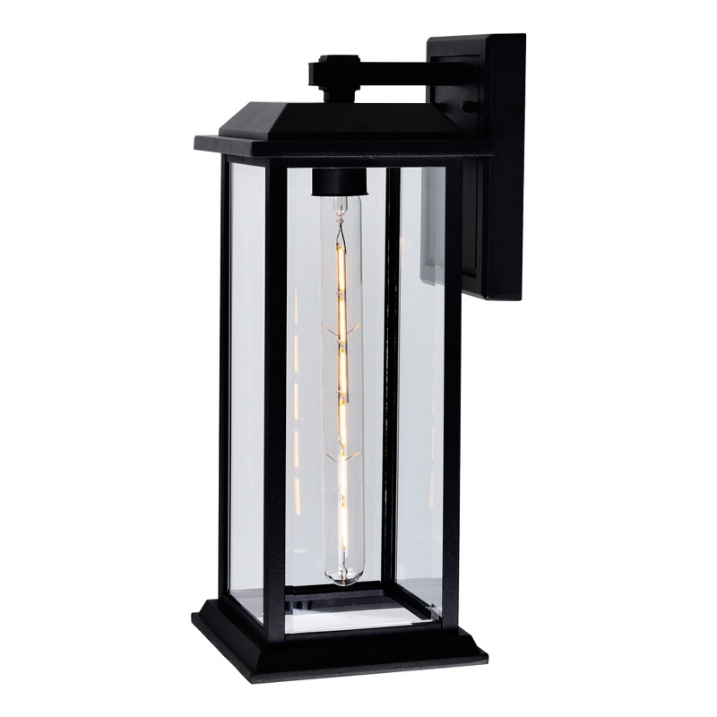 CWI Lighting Blackbridge 1 Light Farmhouse Metal Outdoor Wall Lantern in Black