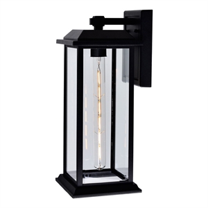 CWI Lighting Blackbridge 1 Light Farmhouse Metal Outdoor Wall Lantern in Black