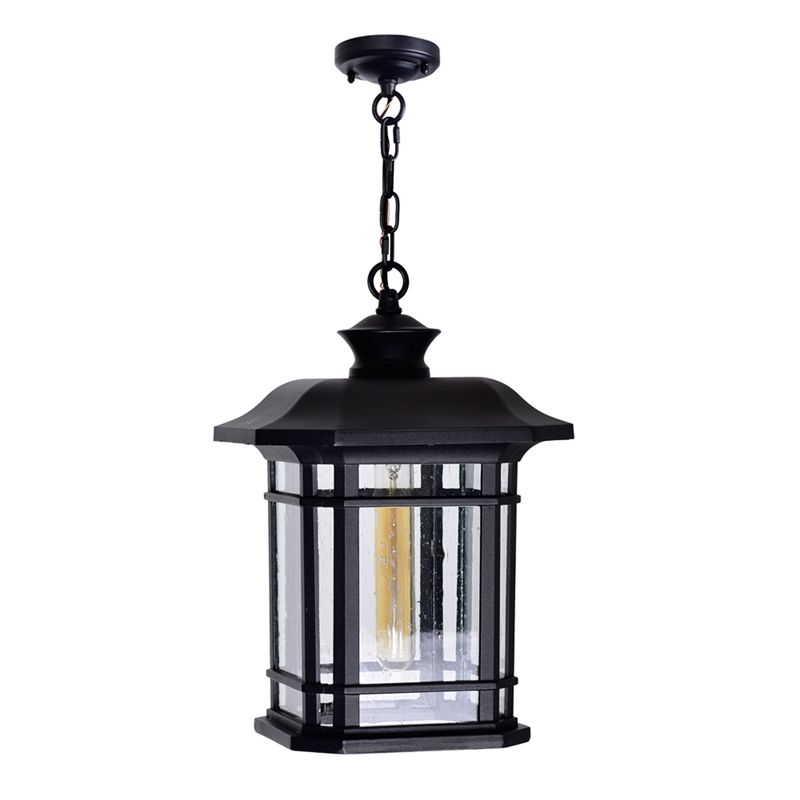 CWI Lighting Blackburn 1 Light Farmhouse Metal Light Outdoor Pendant in Black