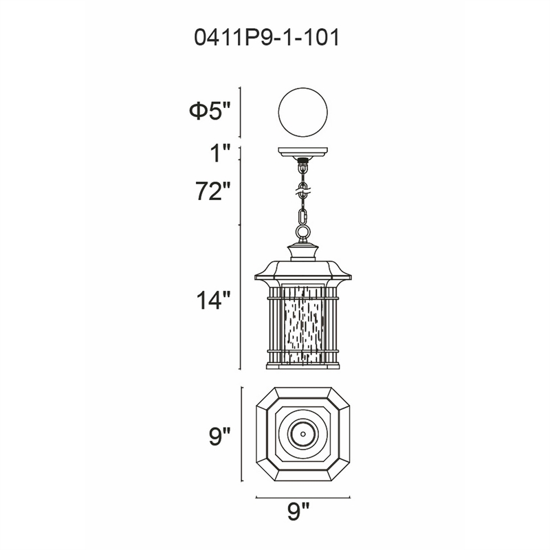CWI Lighting Blackburn 1 Light Farmhouse Metal Light Outdoor Pendant in Black